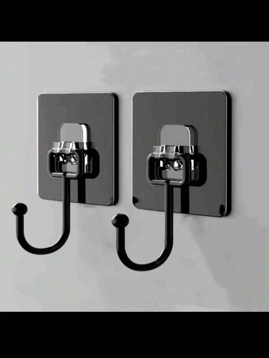 1pc Strong Adhesive Hooks Kitchen Wall Hooks (Max) Nail-Free Adhesive Coat Hangers With Stainless Steel Hooks Reusable Practical Towel Shower Cap Hooks