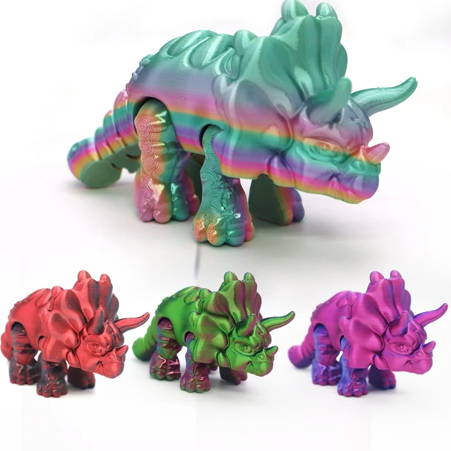 1pc 3D Printed Triceratops Figurine - Plastic Collection Display, Suitable For Home Decor, Holiday Decor, Valentine's Day Gift, Party Favors - Multifunctional Decoration, Applicable To Various Room Types