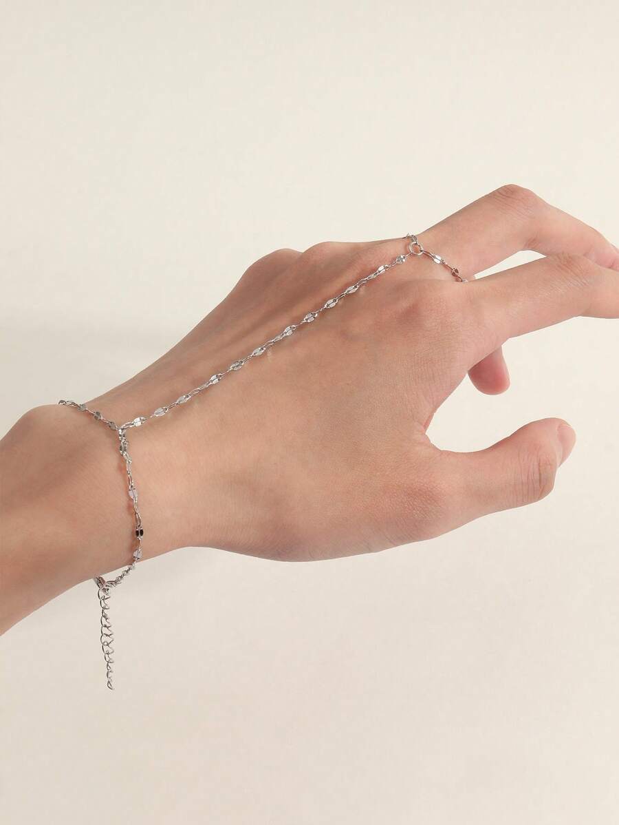 1 pieza Arnés de dedo elegante de plata, material de aleación, estilo lindo y minimalista, adecuado para el uso diario y citas de las mujeres, excelente para el Día de San Valentín, mamá, madre, Día de la Madre, regalo