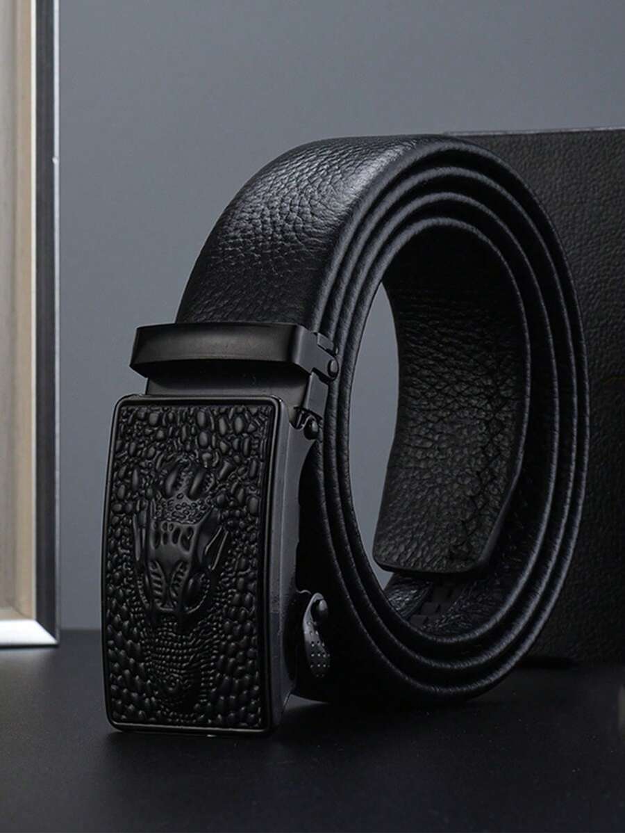 1 stuk Herenriem Automatische Gesp PU Mode Klassieke Zwarte Zakelijke Riem Geschikt Voor Zakelijke Jonge Middelbare Leeftijd Valentijnsdag Geschenken En Dagelijkse Draagwijze Geschikt Voor Tiener Zomer Casual Buiten Atletiek Of Vakantie Reizen Of Afstudeercadeaus Of Verjaardag Jurk Accessoires Of Dagelijkse Draagwijze