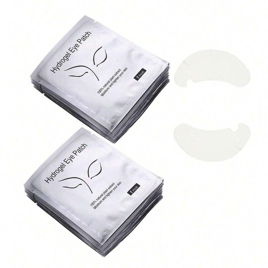 100 piezas Almohadillas para extensión de pestañas, Parches de hidrogel para pestañas, Almohadillas de gel libres de pelusa para maquillaje de ojos, Herramienta de belleza