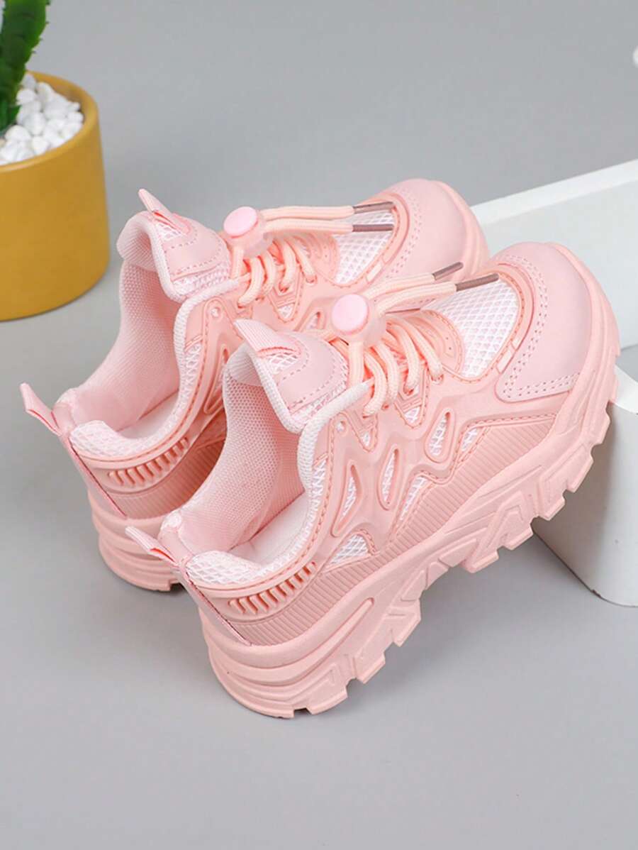Girls' Spring Autumn Sneakers, Children Thick Sole Casual Breathable Sports Shoes, Student Running Shoes, Big Kids