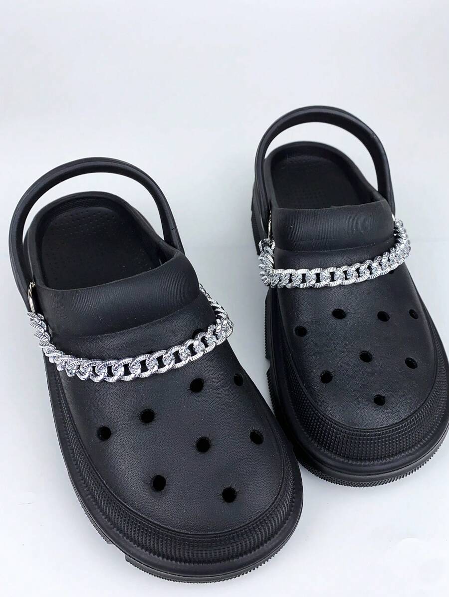 Punk Style Hollow Out Decorative Shoe Chains, Removable Accessory Decoration For Sandals, Beach Shoes, Men & Women