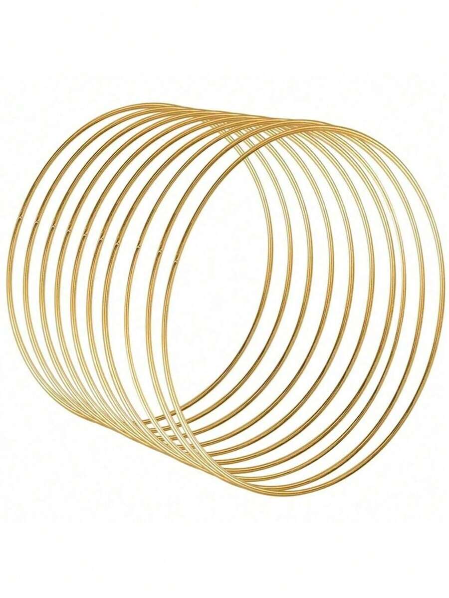 5pcs Gold Metal Floral Hoop For Christmas DIY Wedding Wreaths, Dream Catchers, And Wall Hangings - Golden Craft Hoop Rings With Endless Creative Possibilities,Christmas