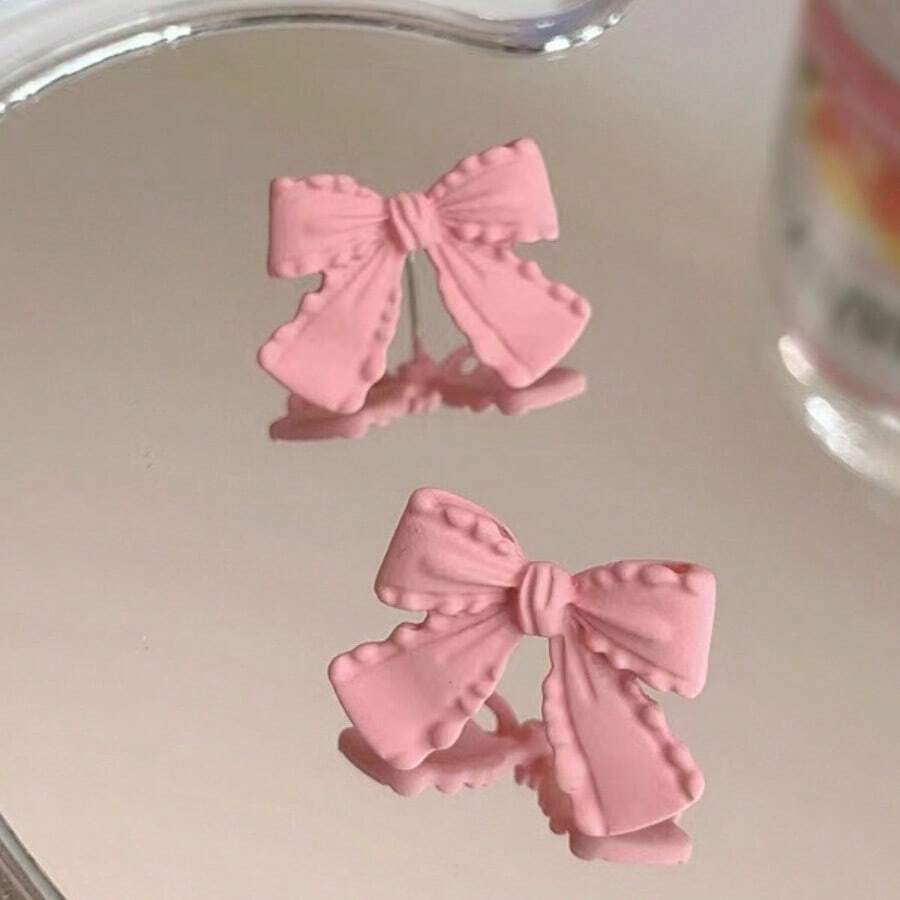 1 Pair Fashionable Lovely Chic Bowknot Design Earrings, Versatile High-End Elegant Ear Studs For Women