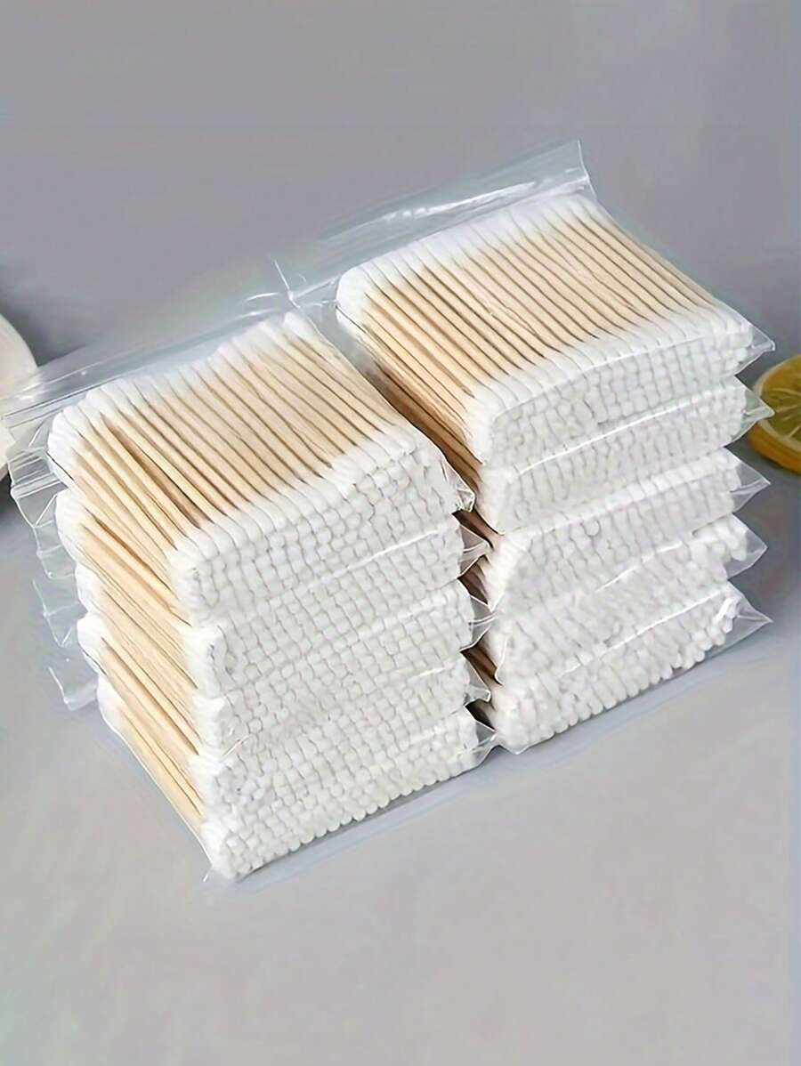 1200/600pcs High-Quality Double-Headed Cleaning Swabs, Premium Beauty Tools, Multipurpose Beauty And Cleaning Swabs For Salons, Cosmetics, Household, Ear And Nose Cleaning, Make-Up And Personal Care
