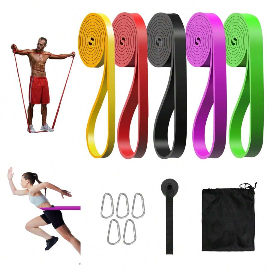 Exercise Bands Resistance Bands Set Stretching Bands For Working Out With Foam Roller Jump Rope Door Anchor Handles Carry Bag Legs Ankle Straps