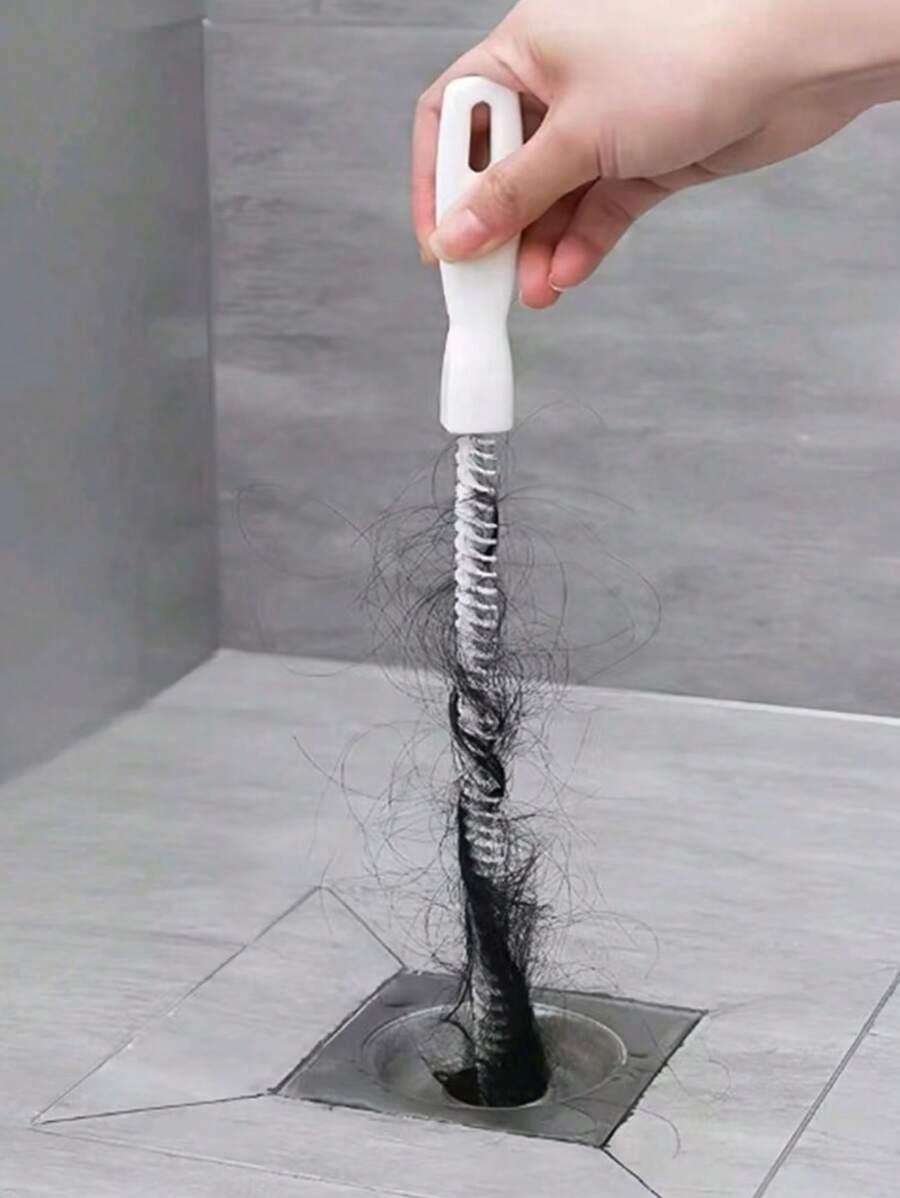 1/2 piezas Cepillo para limpiar desagües, Limpiador de baño para desagües y lavabos, Desobstructor de desagües, Limpiador flexible, Herramienta quitaobstrucciones