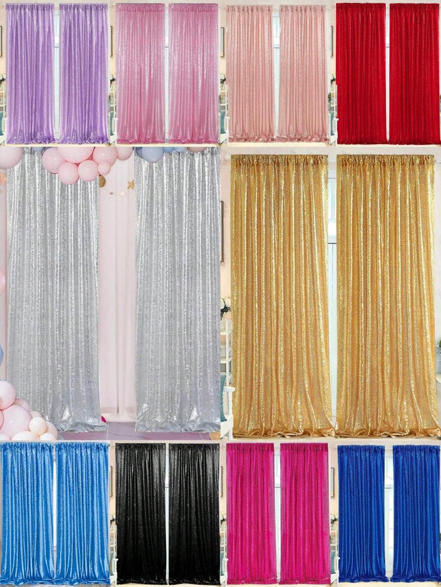 1 pièce Rideau de fond en sequins or/argent, plusieurs couleurs, décoration de fond de fête, rideaux de fond de mariage, décoration de mariage, décoration de baby shower, décoration de révélation de genre, décoration de fête d'anniversaire, pour studio de photographie, décoration de fond photo