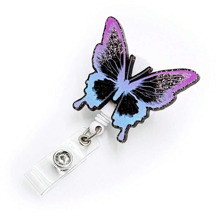Badge Reel Intrekbare Vlinder Badgehouder Acryl Badge Accessoires Voor Verpleegkunde Leraar Studenten Kantoorpersoneel