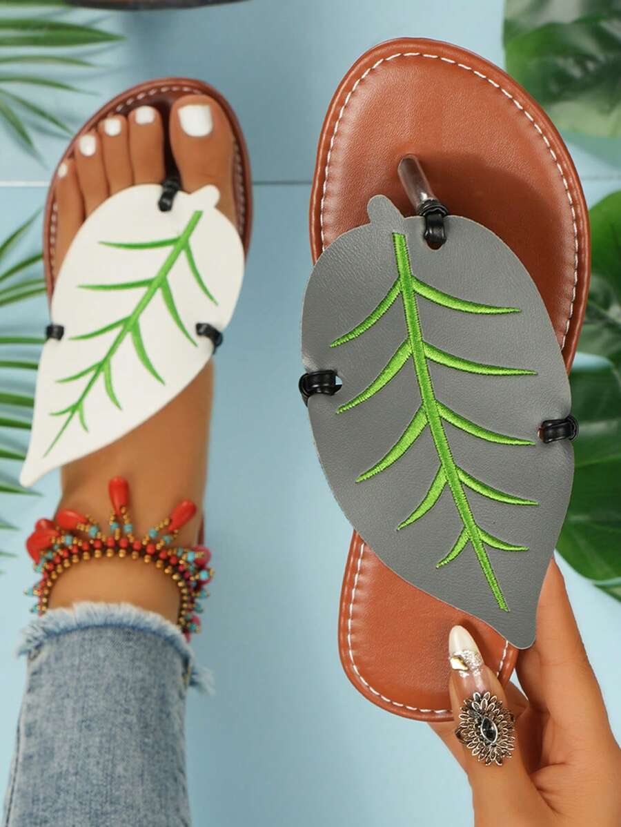 Women's Fashion Simple Stylish Casual 2024 Summer Thong Sandals