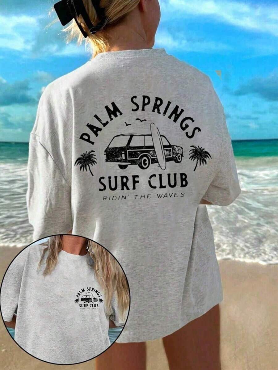 Tween Girl Casual Funny Graphic Print Round Neck Short Sleeve T-Shirt, Summer Top