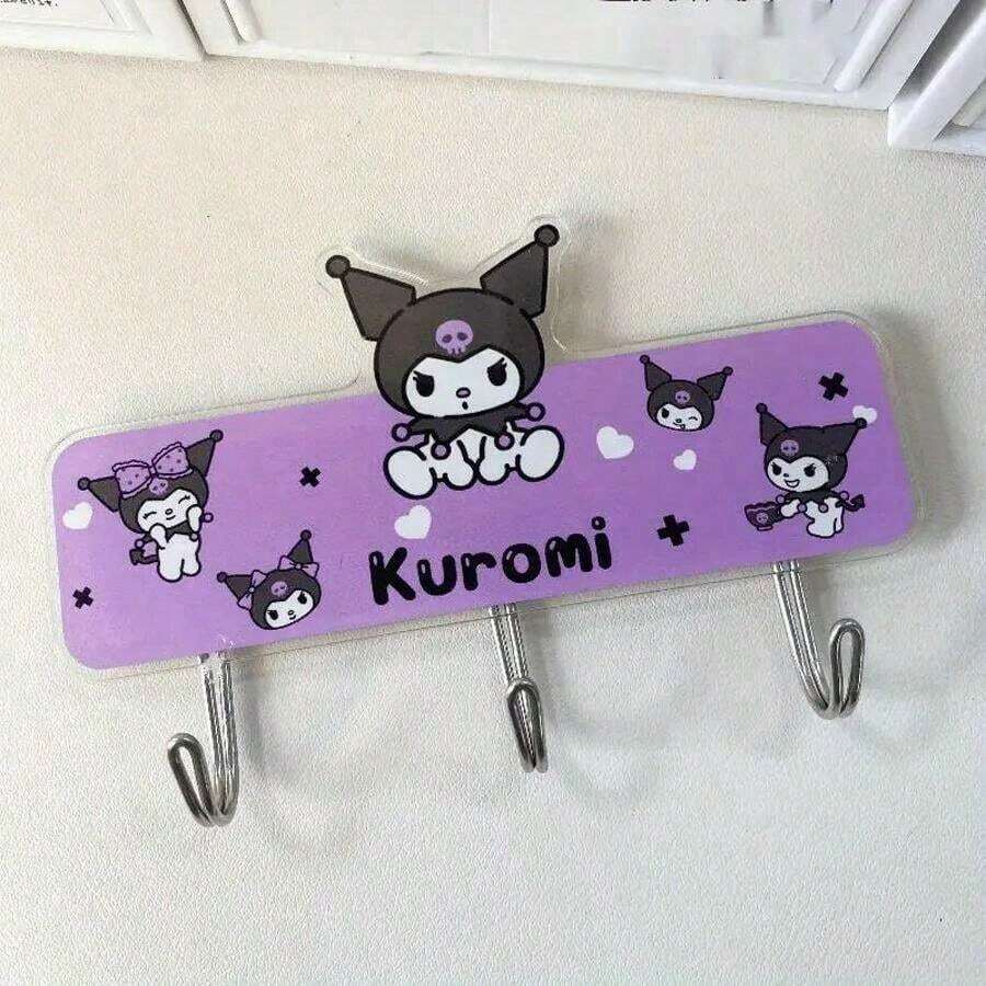 Sanrio 1pc Adhesive Hook, Ultra-Strong Secure Holding For Towels, Bags, Keys, Adorable Design, Cute Decor For Living Room, Kitchen, Bathroom, Bedroom, Office