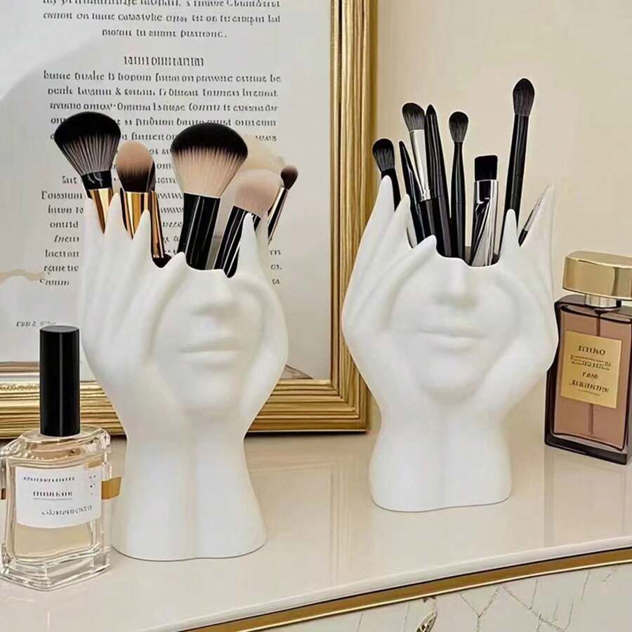 1pc Human Form Decorative Desk Organizer, Multi-Functional Pen/Makeup Brush Holder