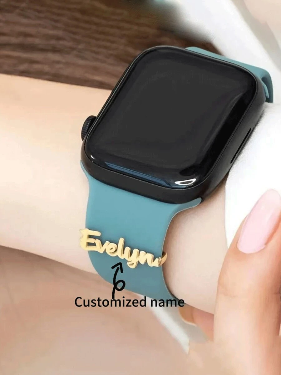 Charm personalizado de correa de reloj de una pieza, accesorio personalizado de correa de reloj, perfecto para el Día de la Madre, el Día del Padre, cumpleaños y regalos escolares - Estilo empresarial, multifuncional, ornamental, con letra, elegante, moderno, colorido, lindo, adorable, casual, personalizado, único, ideal para él, ideal para ella, hijo, hija