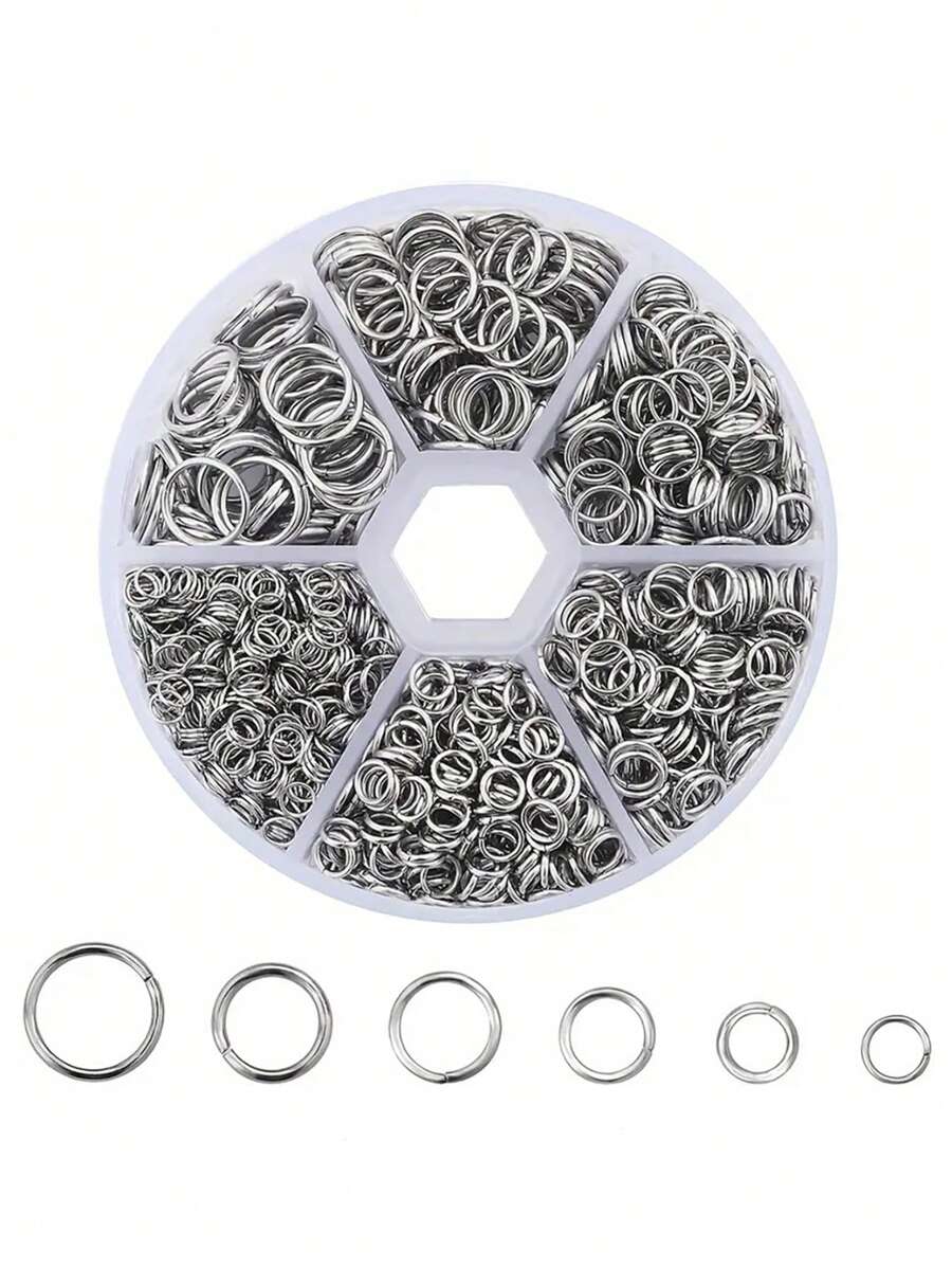 200/1230 pièces Anneaux ouverts en acier inoxydable - Anneaux fendus connecteurs pour la fabrication de bijoux, colliers, bracelets, fournitures pour petites entreprises - Facile à utiliser, polyvalent et