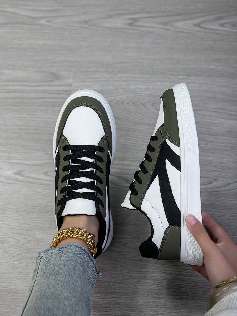 Damen Lässig Sneaker, Modestreet-Style kleine weiße Schuhe, leichte Skateboard-Sneaker