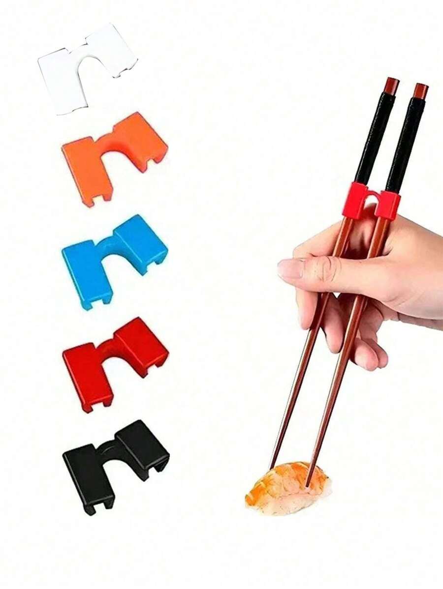4/5pcs Reusable Chopstick Helper Set - Plastic Training Chopstick Hinges For Adults, Beginners, Trainers, And Learners - Easy-To-Use Chopstick Rests & Holders