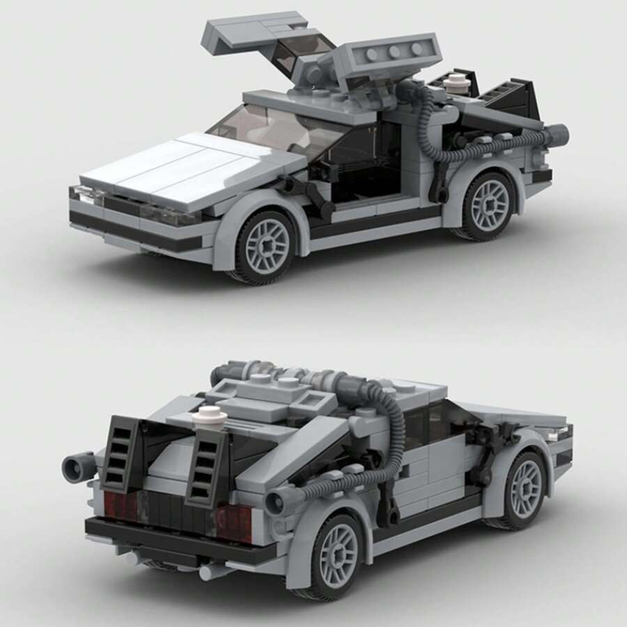 MIKEMENG Back To The Future Time Machine Supercar Racing Car Classic Building Block Toy Set, Children's Educational Creative Toy, Adults' DIY Car Model Kit, City Technology Champion Cup Series, Suitable As Birthday, Halloween, Christmas Gift, And For Collection And Home Decoration