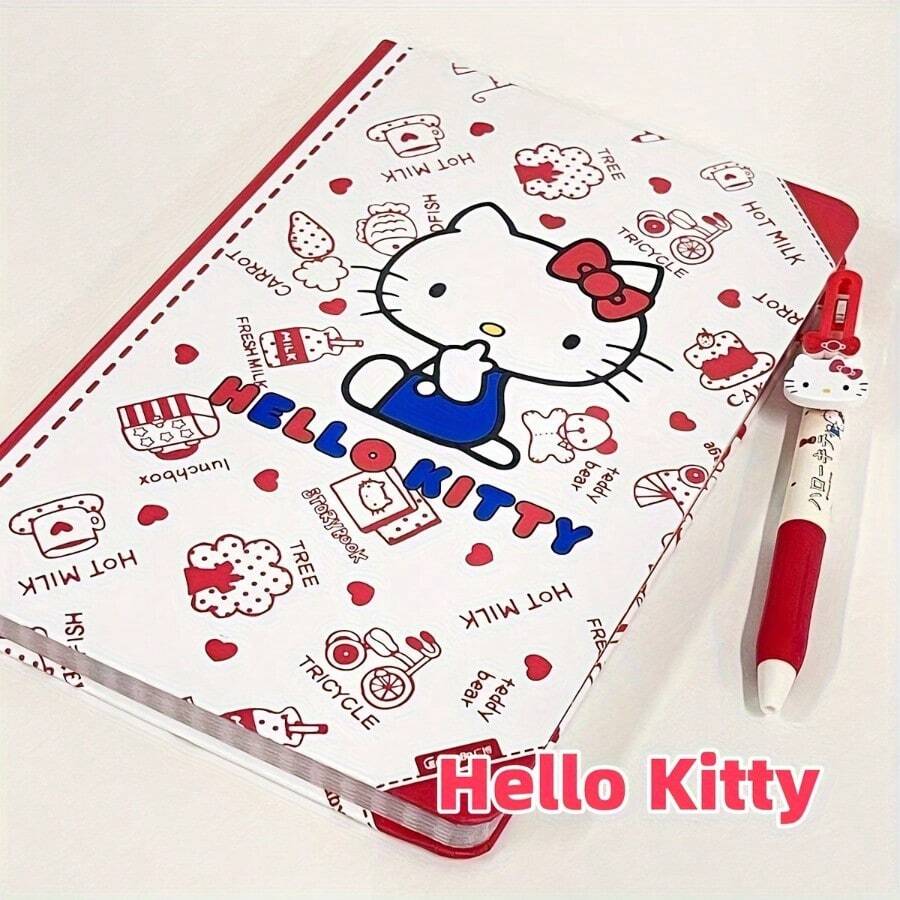 Sanrio 1pc Hello Kitty A5 Cartoon schattig notitieboekje 180 pagina's kleuren hardcover notitieboekje student record werk kantoorbenodigdheden terug naar school student cadeau (pen niet inbegrepen)