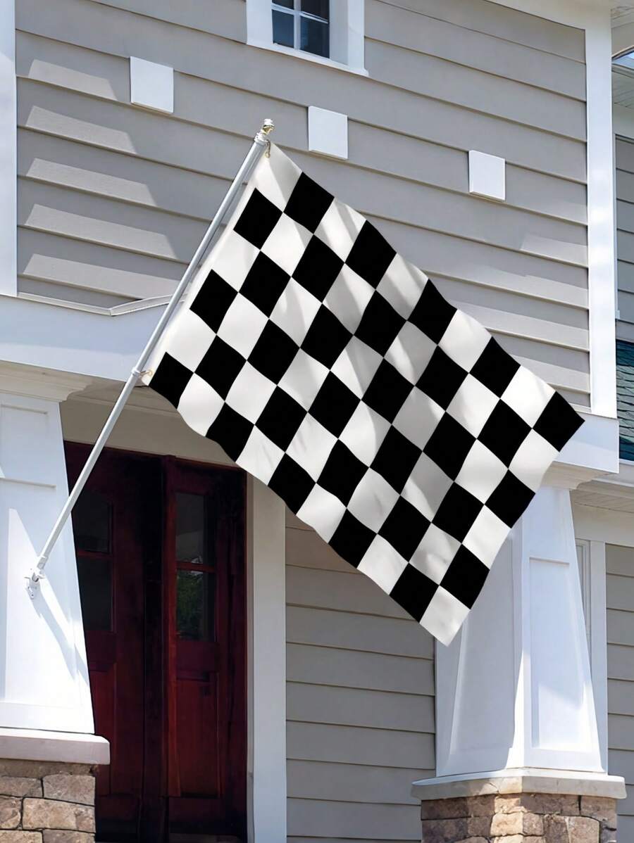 3x5Ft Checkered Black And White Racing Flag, Fade Proof Flags With Grommets, High-Quality Hanging Flag, Room Decor, Garden Flag Decor, Vivid Color, And UV Fade Resistant, Outdoor Holiday Decoration
