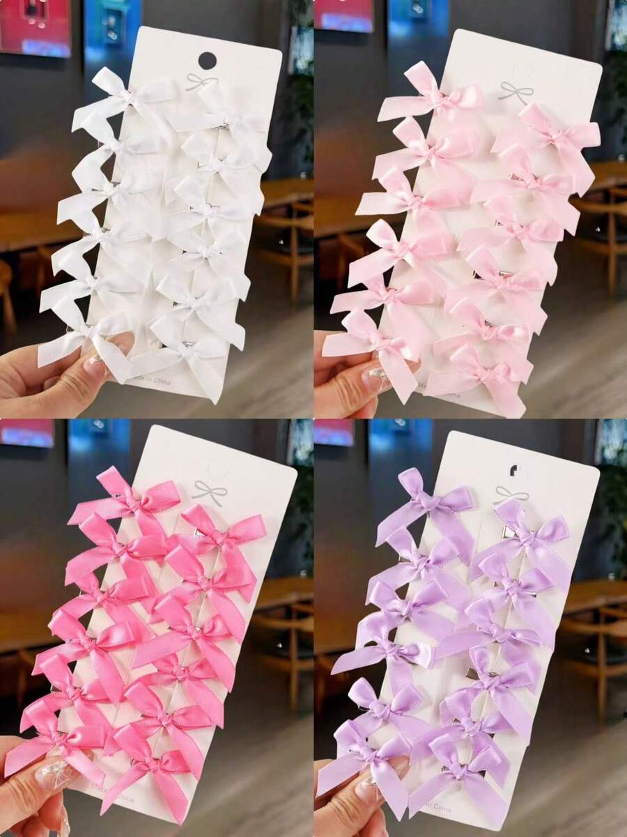 12pcs Girls' Minimalist Sweet Mini Butterfly Hair Clips