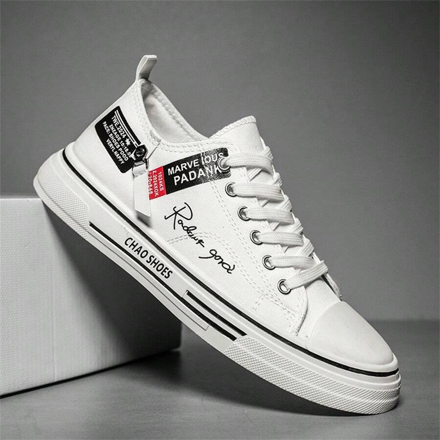 New Classic Anti-Slip Wear-Resistant Lightweight Low-Top Canvas Shoes For Male And Female Campus Lovers Black And White, Blue Suitable For Students, Gifts, Festivals, Campus