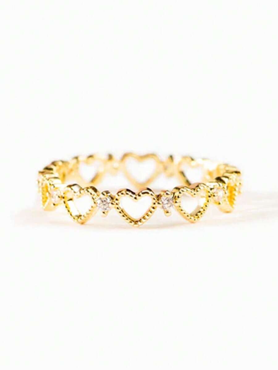 1 PC Romantic 925 Sterling Silver Cubic Zirconia Heart Rings Wedding Jewelry For Women Fine Jewelry