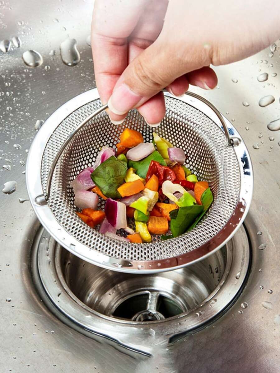 5 Kitchen Sink Filter Handle, RV Kitchen Sink, Sink Waste Filter, Stainless Steel Sink Dishwasher Hopper, Restaurant Sink Filter, Stainless Steel Kitchen Sink Filter Drain Filter Plug Waste Collector Tool
