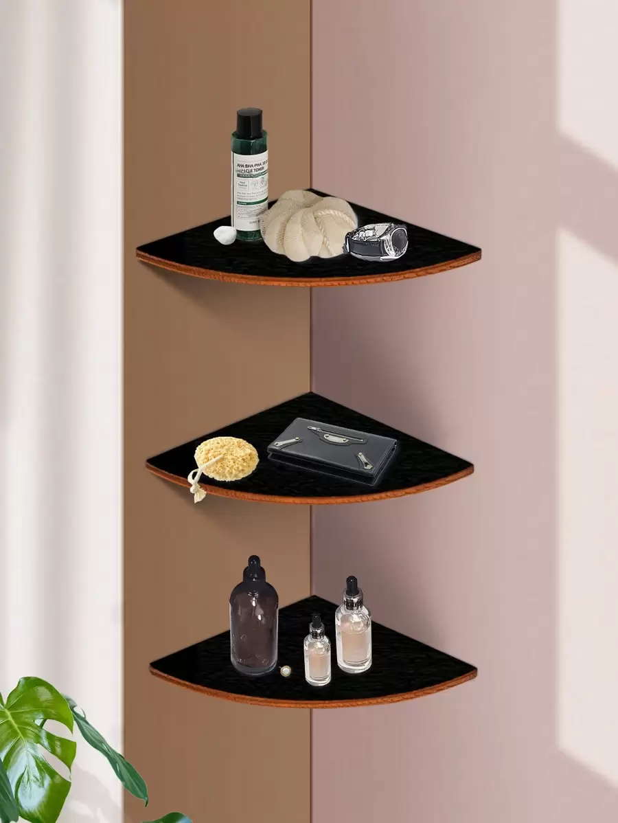 1 pièce/2 pièces/3 pièces Étagère d'angle blanche minimaliste moderne en vinyle, étagère d'affichage d'angle murale de 8,2*8,2 pouces, étagère de stockage décorative d'angle pour chambre à coucher, salon, cuisine, bureau, buanderie