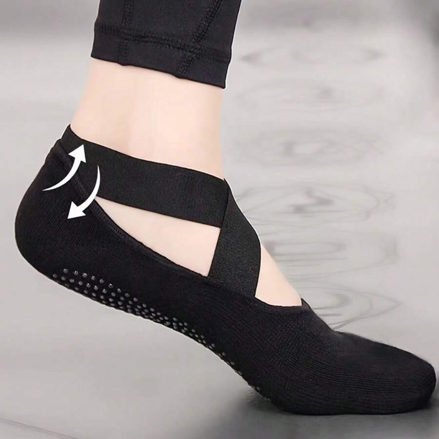 Chaussettes de yoga professionnelles antidérapantes - Couleur unie en tissu tricoté 100% élasthanne - Chaussettes de sport toutes saisons pour femmes - Pour le yoga, le pilates et la danse - Cadeau parfait pour les passionnés de fitness
