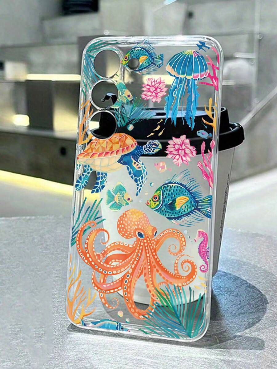 Funda de teléfono de verano 1 pieza, de alta transparencia, con patrón de tortuga y estrella de mar, protección reforzada contra golpes, compatible con iPhone 16/16 Pro/16 Plus/16 Pro Max, iPhone 15 Pro Max, iPhone P13, P14, P11, P12, XS, XR, 7/8, 7/8 Plus, Galaxy S2, A50, A12, A32, A52, A72, A51, A21S, A13, A14, S22 Ultra, S23, A33, A53, S20 FE, Mi 11 Youth, Mi 12 Pro, Mi 12/12X, Note 11, 9A, 9C, Poco X3 NFC, Redmi 10, Redmi 9, Note 9, 12C, Note 11 Pro, Redmi 10C, Note 8 Pro