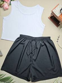 Calça preta pura 08 branca