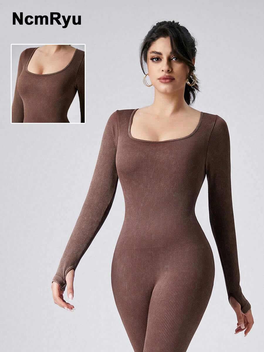 NcmRyu 1pc Women Matt Sports All-In-One Jumpsuit With Padded Bra