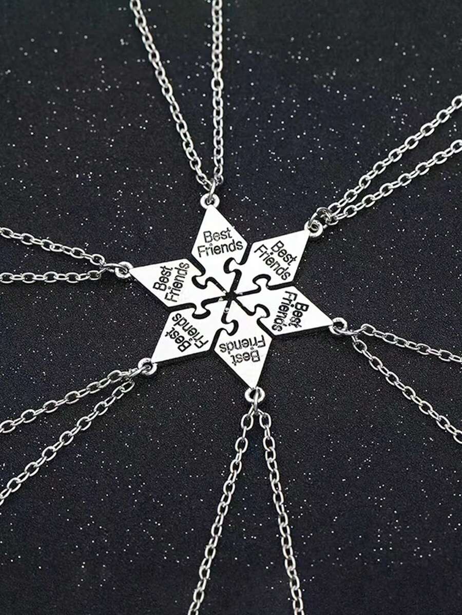 6 Peças/Conjunto Melhores Amigos Colar Pingente de Letra Criativo, Conjunto de Colares de Amizade
