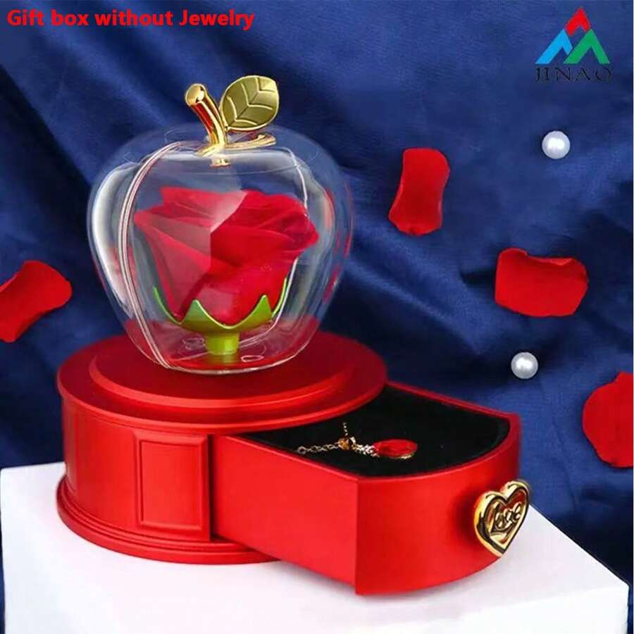 1 pieza Caja de regalo con flor de rosa, caja de embalaje para joyas como anillos, aretes, collares, adecuada para compromiso, propuesta, Día de la Madre, Día de San Valentín