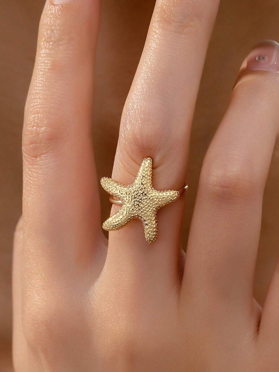 1 pièce Bague étoile de mer mignonne pour les vacances d'été