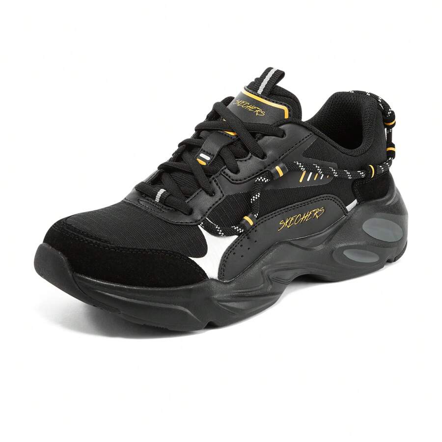 Skechers Women's New Waffle Bear Patchwork Contrast Color Soft Sole Shock Absorbing Chunky Sneakers 896143