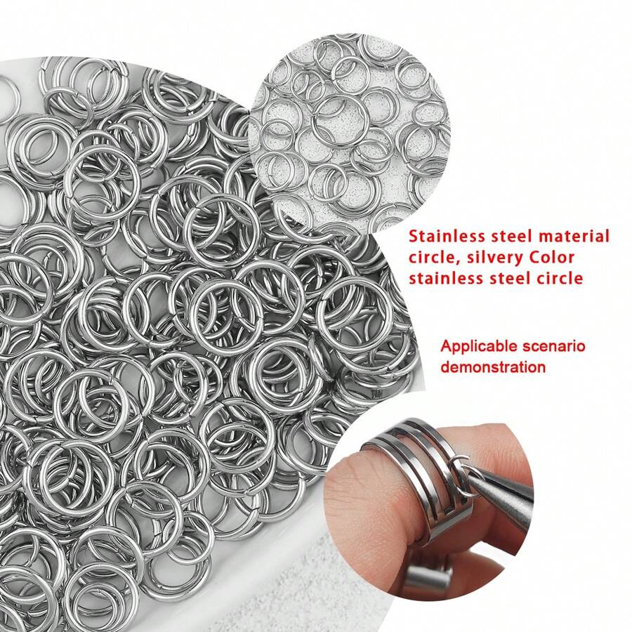 400pcs Stainless Steel Jump Rings, Assorted Sizes 3-10mm, Closed Loop Connectors, Suitable For DIY Jewelry Making, Bracelets, Necklaces, Earrings Handcraft Supplies