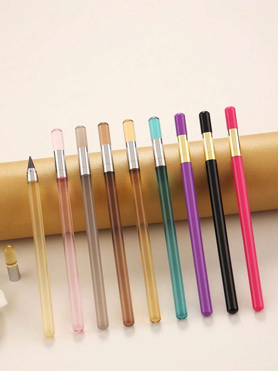 1pc Simple Fashion Not Easy To Break Free Sharpening Pencil Acrylic Pencil Bar Office Learning Essential