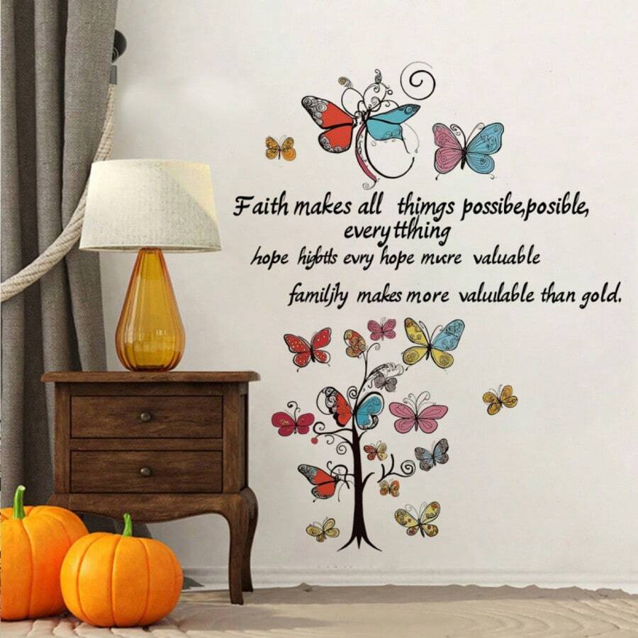 Colorful Butterfly English Decorative Wall Stickers Bathroom Toilet Stickers Living Room Bedroom Outdoor Refrigerator Stickers Kitchen Stickers Dining Room Decoration Beautification Home Wall Stickers Waterproof Removable PVC Material Gifts Birthday Graduation Home Decor Wall Decor Bathroom Decor Bedroom Decor Room Decoration Stuff Living Room Decor House Decor Home Decor Living Room Wall Paper Personalised Stickers
