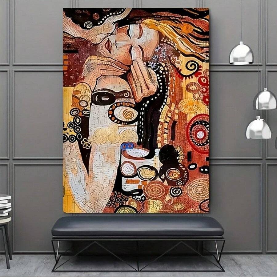 Vibrant Abstract Design,-1 Pc Wooden Framed Canvas Painting - Thickness 2.25cm/0.9inch,Valentine's Day Decorations At Home,Valentine's Day,New Year,Home Gift Decoration, Room Decoration Aesthetic, Wall Decoration Art, Perfect Gift, Autumn And Winter Wall Decoration, Living Room Decoration, Bedroom Decoration, Kitchen Decoration, Entry Decoration, Bathroom Decoration, Direct Wall Painting, High Quality Wall Painting Poster ,Easter Easter Decorations For Women