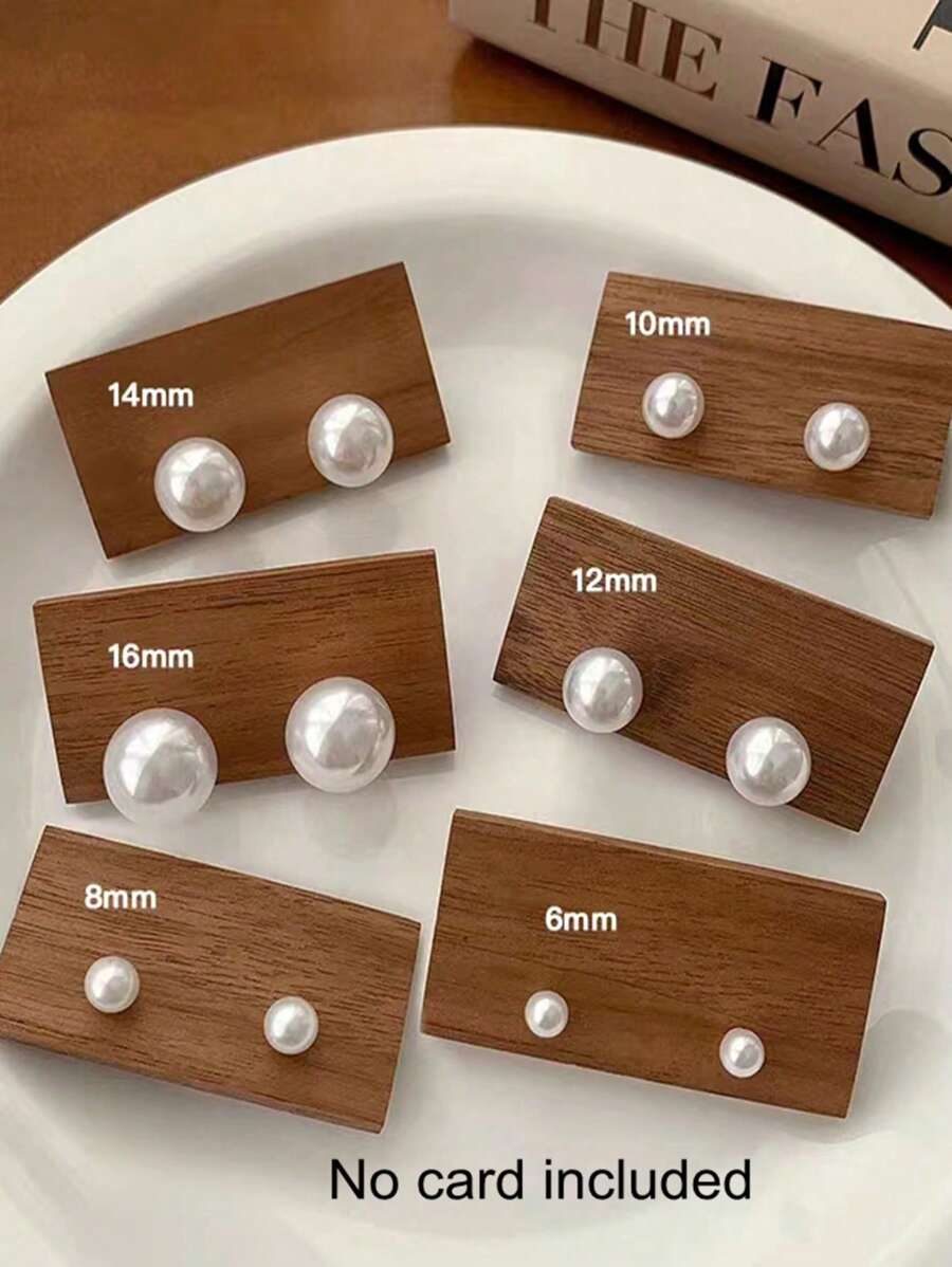 1 par de aretes tipo perla falsa de estilo clásico, joyas clásicas para fiestas, vacaciones y uso diario
