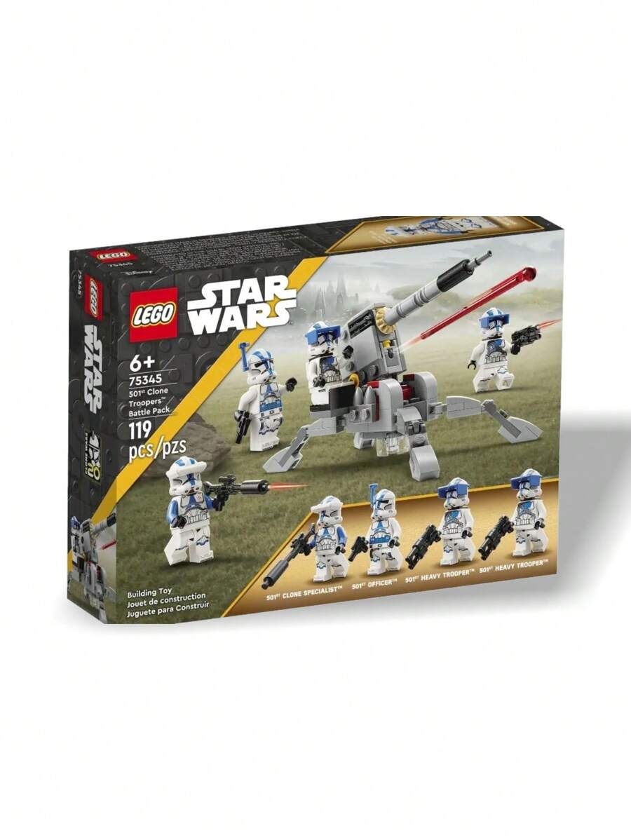 Set di costruzione di blocchi giocattolo Battaglione del 501° Clone Troopers™ di Star Wars 75345 - Decorazione per camera e casa, regalo di compleanno perfetto per bambini, ragazzi e ragazze di età 6+
