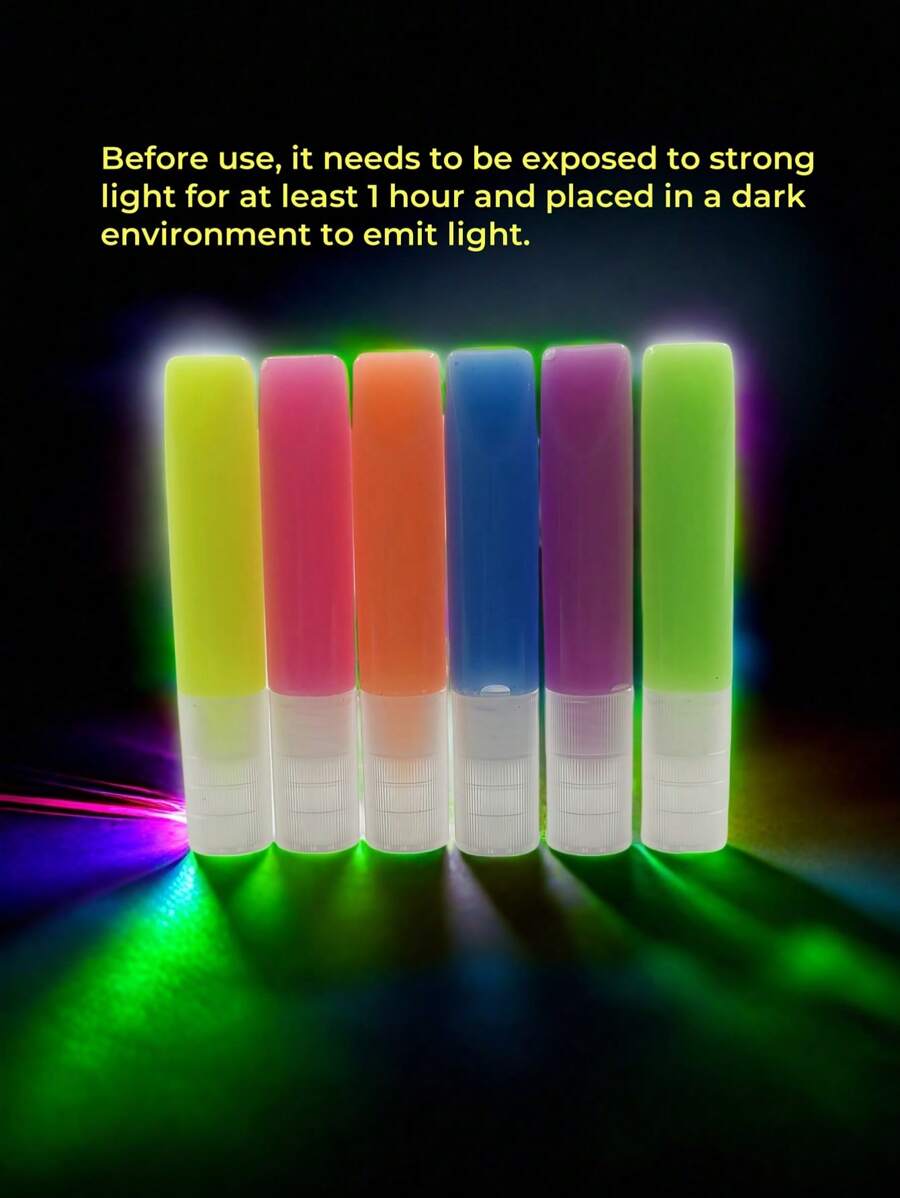 6 piezas Lapices fluorescentes que se iluminan en la oscuridad, exposición a luz fuerte los ilumina por la noche para dibujos DIY, pintura y delineado