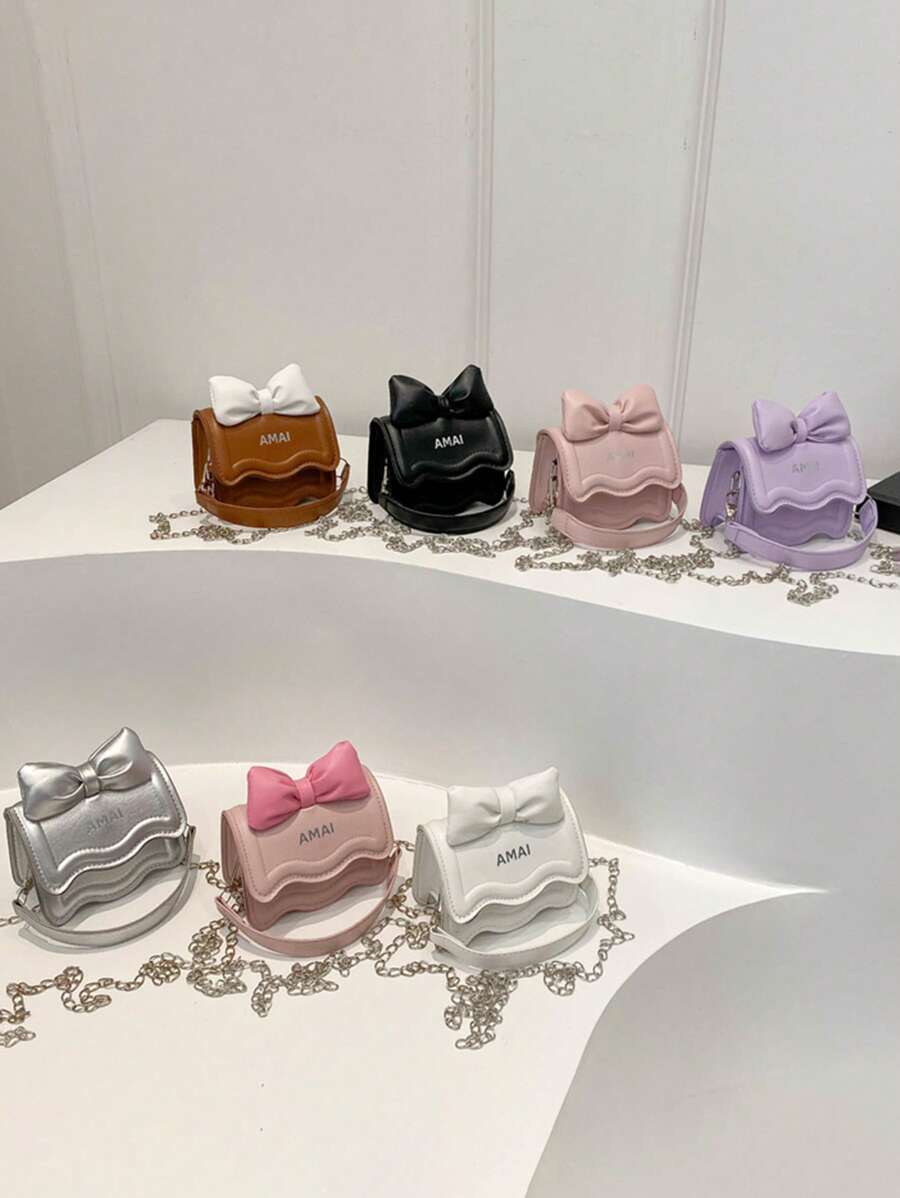 1pc Mini Girl Messenger Bag, Bow Bag, Bag Net Celebrity New Messenger Bag Cute Bow Shoulder Bag Versatile Princess Coin Purse, Childlike Cute, Daily Matching, Suitable For Shopping, Travel Daily Use.