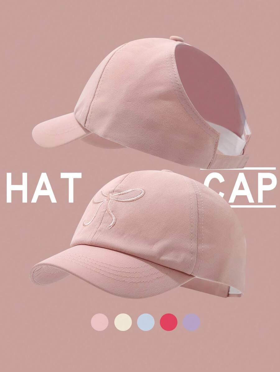 Casquette de baseball pour enfants pour le printemps et l'été, casquette de baseball à sommet vide pour filles, chapeau de soleil avec protection UV pour queue de cheval, chapeau de soleil pour le printemps et l'automne pour les activités de plein air quotidiennes, pour enfants de 3 à 10 ans