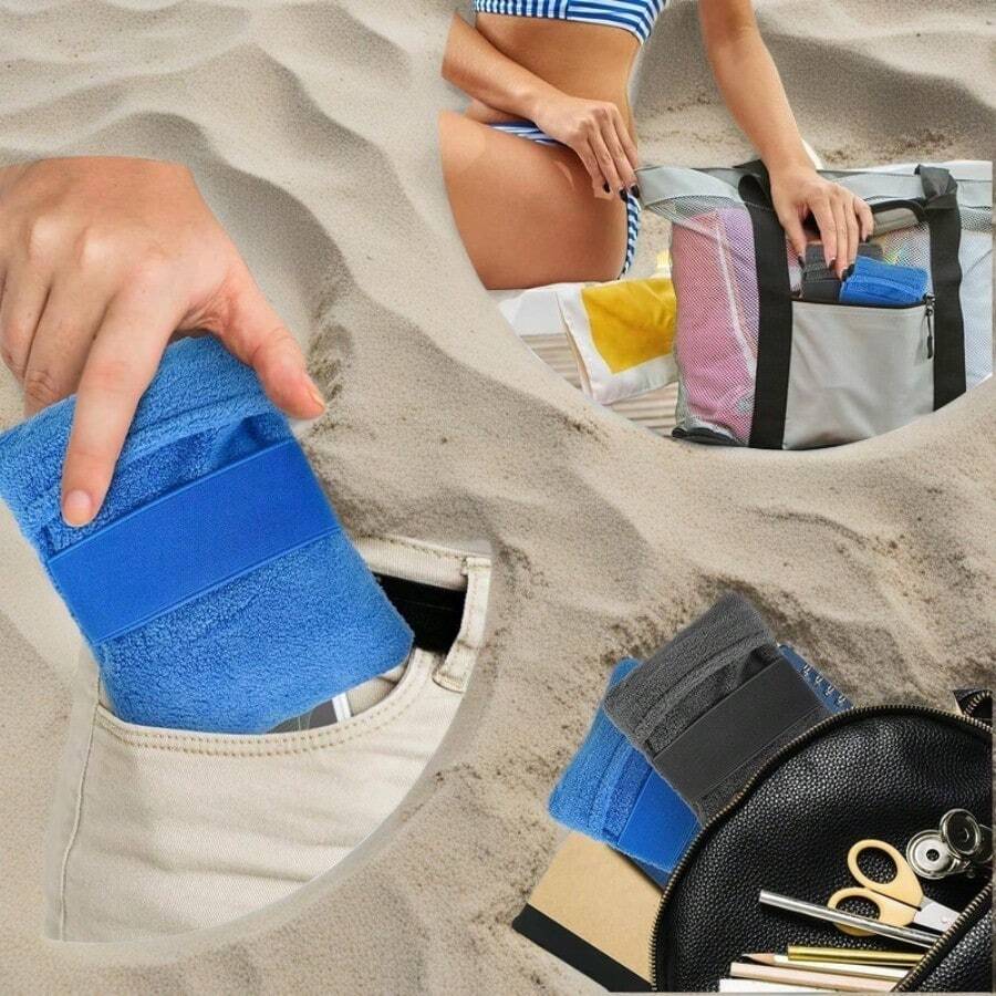 Bolsa de arena de playa, eficiente para limpiar la arena, bolsa para limpieza del Body durante vacaciones, viajes y camping
