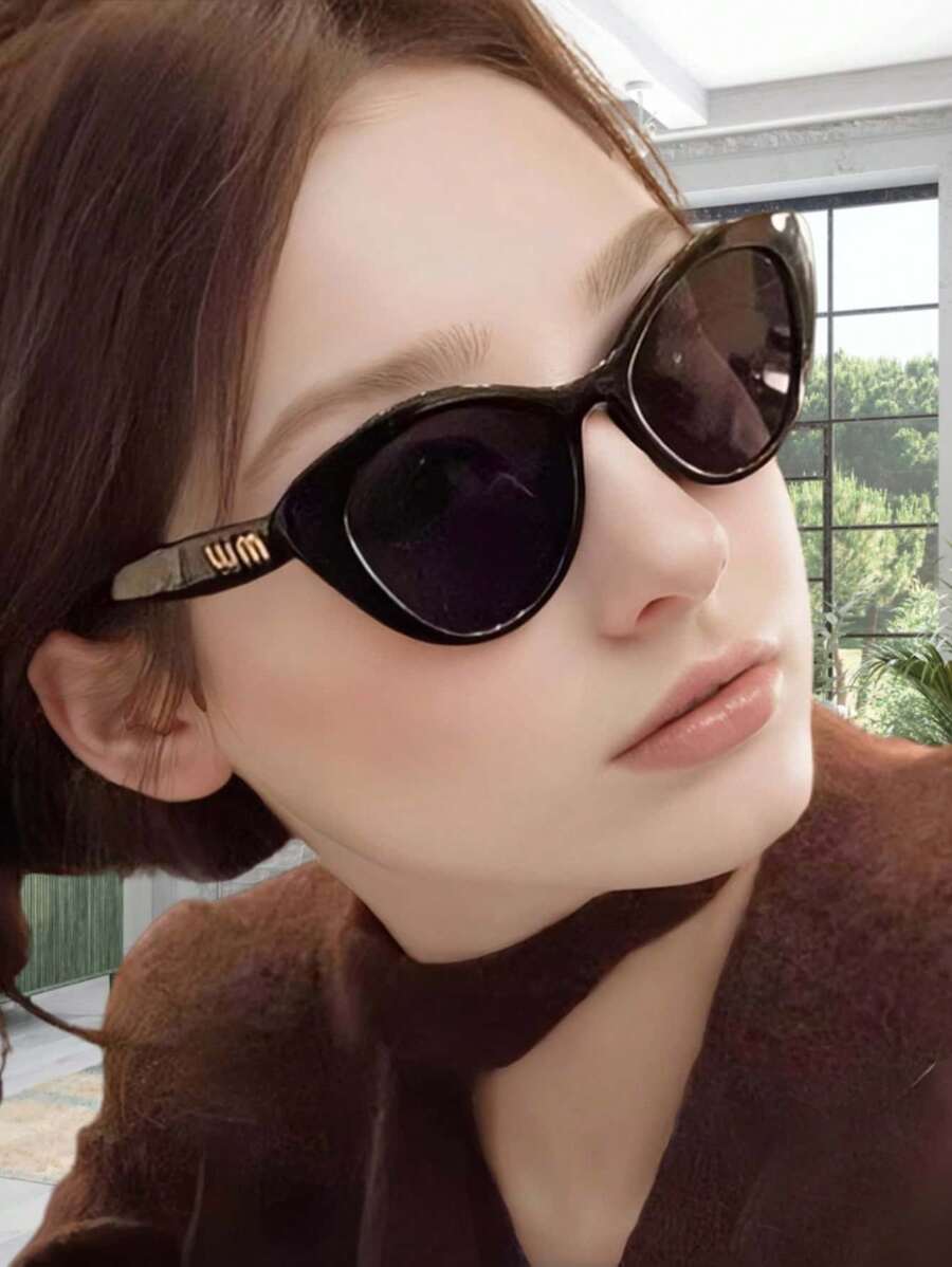 1 pieza Gafas de moda versátiles y cómodas con marco delgado de estilo vintage de alta gama