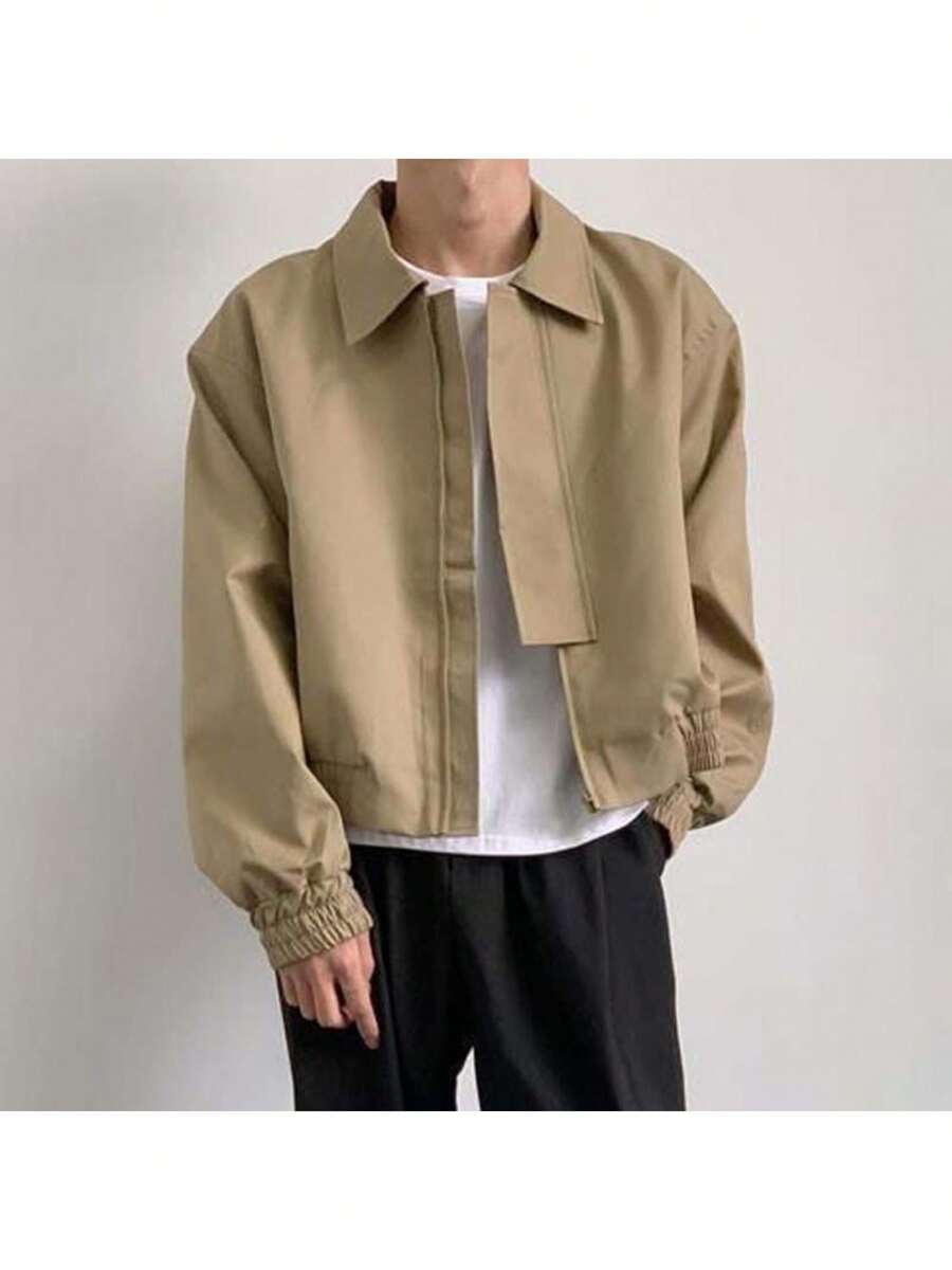 Shoulder Padded Pilot Jacket, High-End Jacket, Men's Light Luxury Spring Short American Baseball Jacket